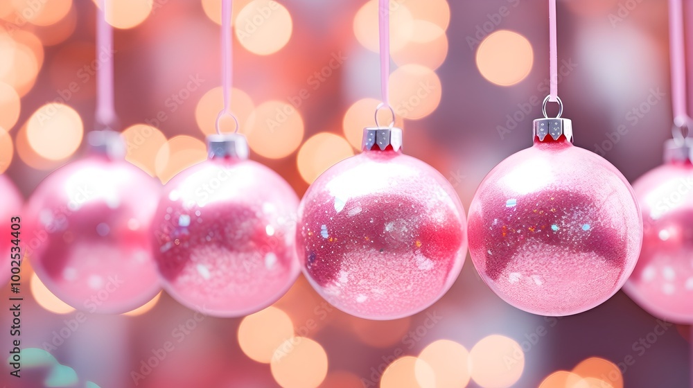 Pink Christmas baubles in a row with bokeh lights background, Christmas themed, Bokeh lights, Christmas balls, HD, Mockup banner with copy space for text
Pink Christmas baubles in a row with bokeh lights background, Christmas themed, Bokeh lights, Christmas balls, HD, Mockup banner with copy space for text