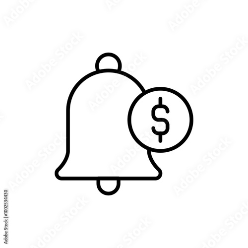 Monetize notification outline icons, minimalist vector illustration ,simple transparent graphic element .Isolated on white background