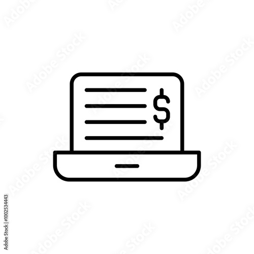 Article monetization outline icons, minimalist vector illustration ,simple transparent graphic element .Isolated on white background