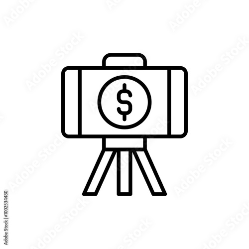 Content monetization outline icons, minimalist vector illustration ,simple transparent graphic element .Isolated on white background