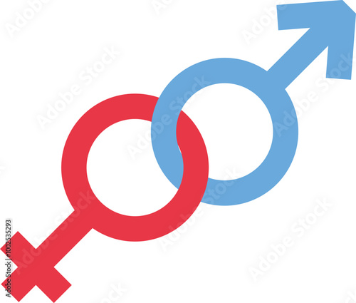 Male and female characters in gender equality. Love couple communication. Flat vector illustration

