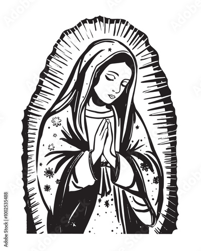 Our Lady of Guadalupe vector Virgin Mary catholic religious Illustration
