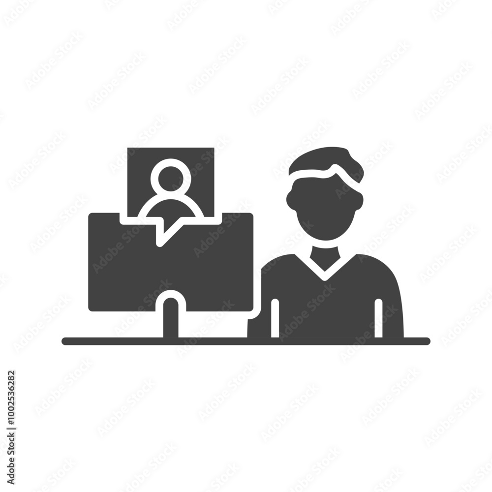 Online Education Glyph illustration Online Education Glyph illustration