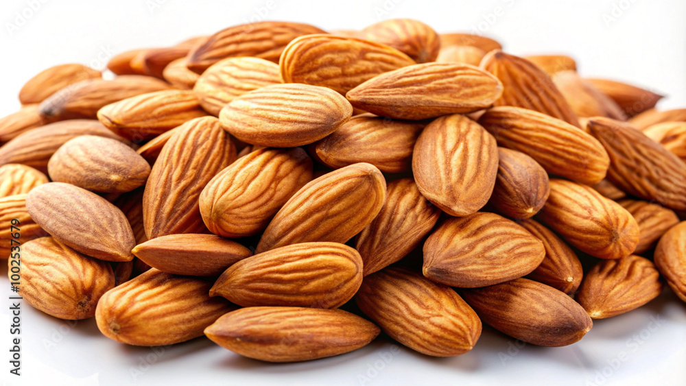 Fresh Almonds Heap Isolated on White Background Fresh Almonds Heap Isolated on White Background