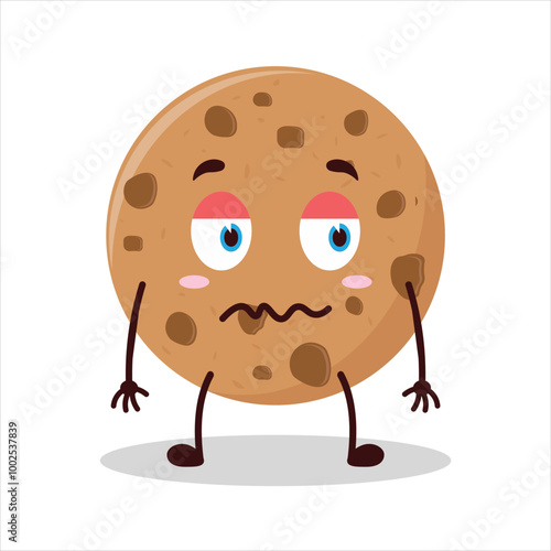 Cute nope expression of cookies cartoon character