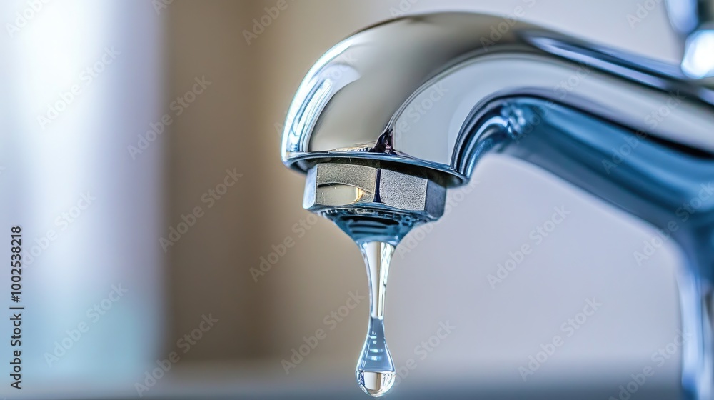 A close-up of a dripping tap, highlighting the importance of water conservation in households. A close-up of a dripping tap, highlighting the importance of water conservation in households.