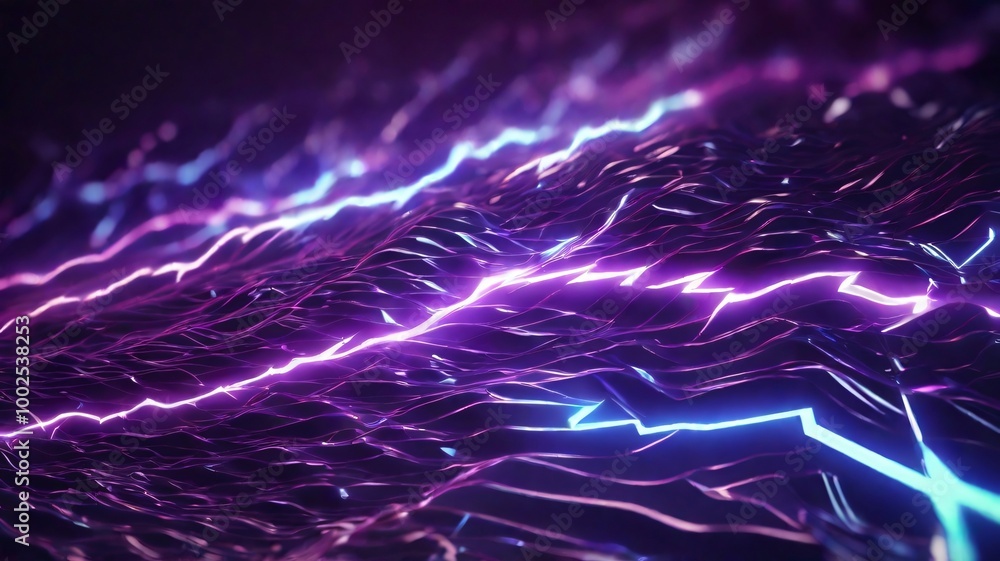 Energetic Lightning with a futuristic style, sharp zig-zag lines and