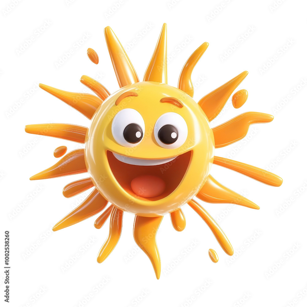 A cheerful and vibrant cartoon sun with a smiling face, perfect for brightening up any design or project., isolated on a transparent background. A cheerful and vibrant cartoon sun with a smiling face, perfect for brightening up any design or project., isolated on a transparent background.