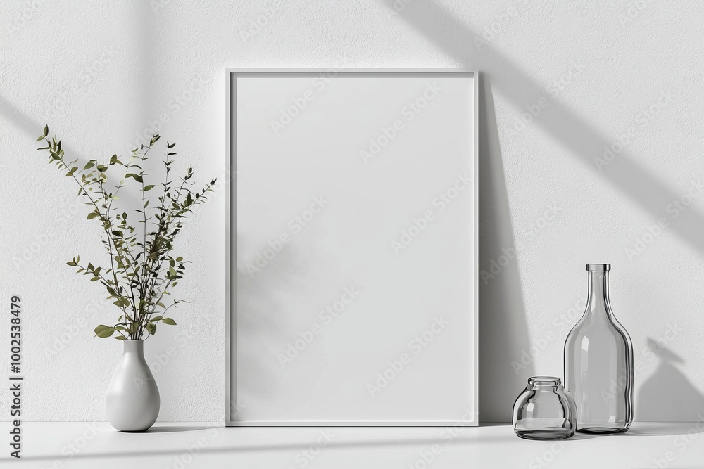 A3 Poster Mockup on White Background created with Generative AI A3 Poster Mockup on White Background created with Generative AI