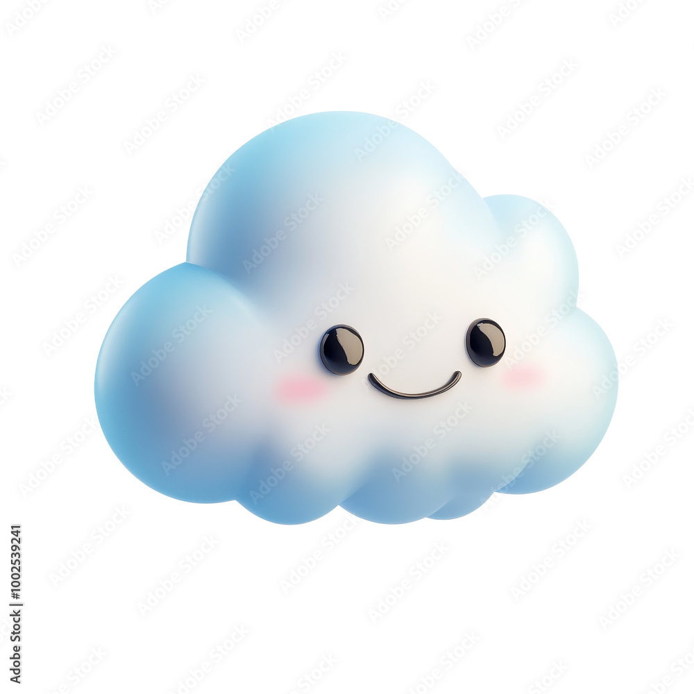 A cute and fluffy cartoon cloud with a smiling face, perfect for children's themes and playful designs., isolated on a transparent background. A cute and fluffy cartoon cloud with a smiling face, perfect for children's themes and playful designs., isolated on a transparent background.