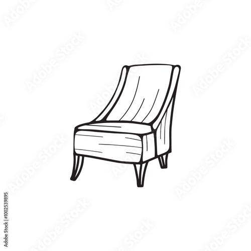 Armchair hand drawn . Vector illustration in doodle style