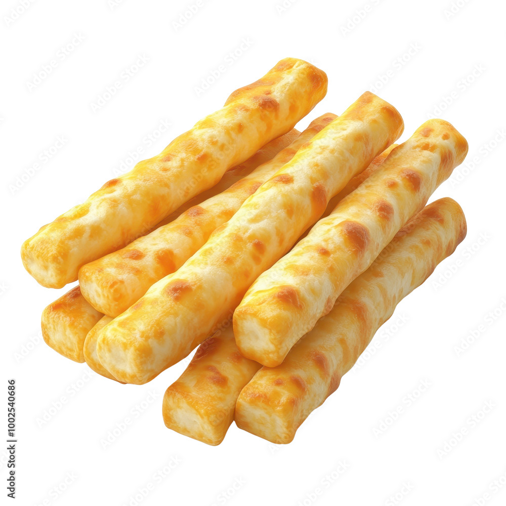 A tempting stack of golden, crispy sticks of baked pastry, perfect for snacking or adding to a meal., isolated on a transparent background. A tempting stack of golden, crispy sticks of baked pastry, perfect for snacking or adding to a meal., isolated on a transparent background.