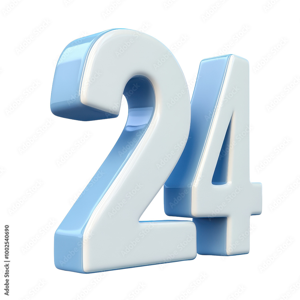 A stylized blue number 24, perfect for illustrating various concepts such as time, age, or event countdowns., isolated on a transparent background. A stylized blue number 24, perfect for illustrating various concepts such as time, age, or event countdowns., isolated on a transparent background.