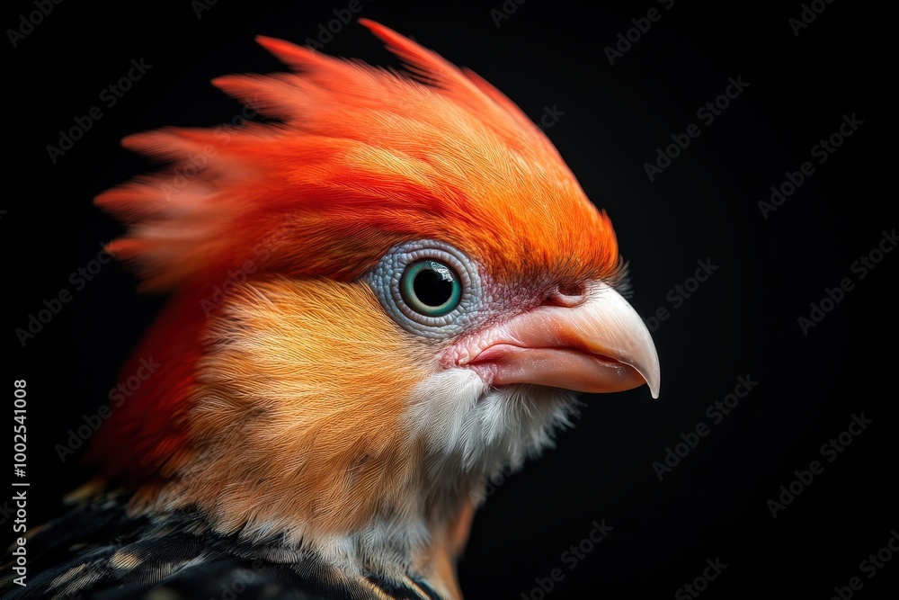 Fototapeta premium Vibrant Portrait of a Colorful Bird with Unique Features
