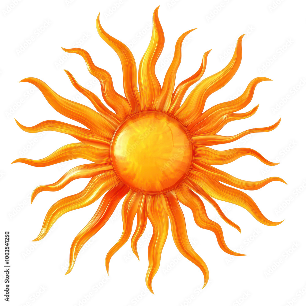 Bright and vibrant sun illustration with rays, perfect for representing warmth, positivity, and energy in any design., isolated on a transparent background. Bright and vibrant sun illustration with rays, perfect for representing warmth, positivity, and energy in any design., isolated on a transparent background.