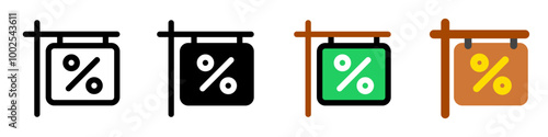 Editable discount sign vector icon. Property, real estate, construction, mortgage, interiors. Part of a big icon set family. Perfect for web and app interfaces, presentations, infographics, etc