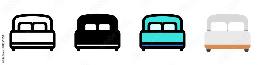 Editable double bed vector icon. Part of a big icon set family. Perfect for web and app interfaces, presentations, infographics, etc Editable double bed vector icon. Part of a big icon set family. Perfect for web and app interfaces, presentations, infographics, etc
