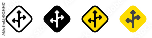 Editable traffic sign arrow vector icon. Map, location, navigation. Part of a big icon set family. Perfect for web and app interfaces, presentations, infographics, etc