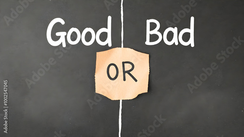 Good or Bad Choices on Chalkboard Background