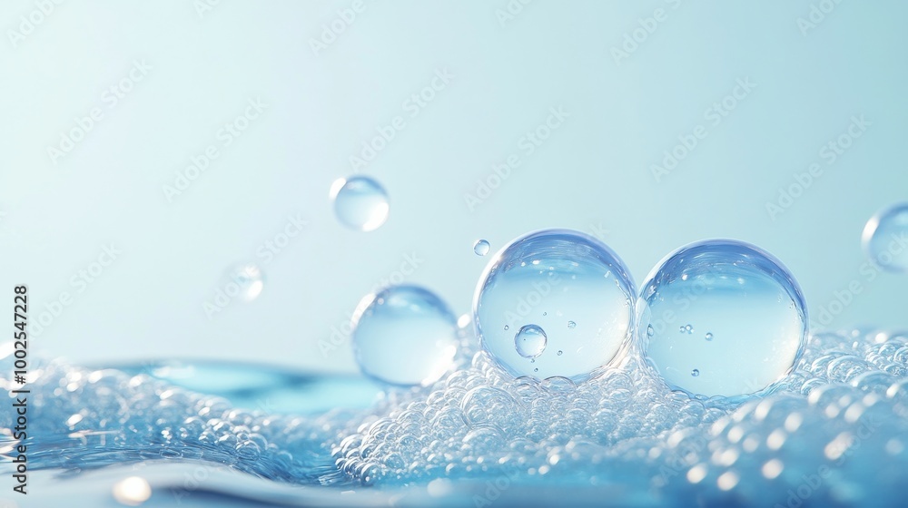 Bubbles rising in clear blue water with Bubbles rising in clear blue water with