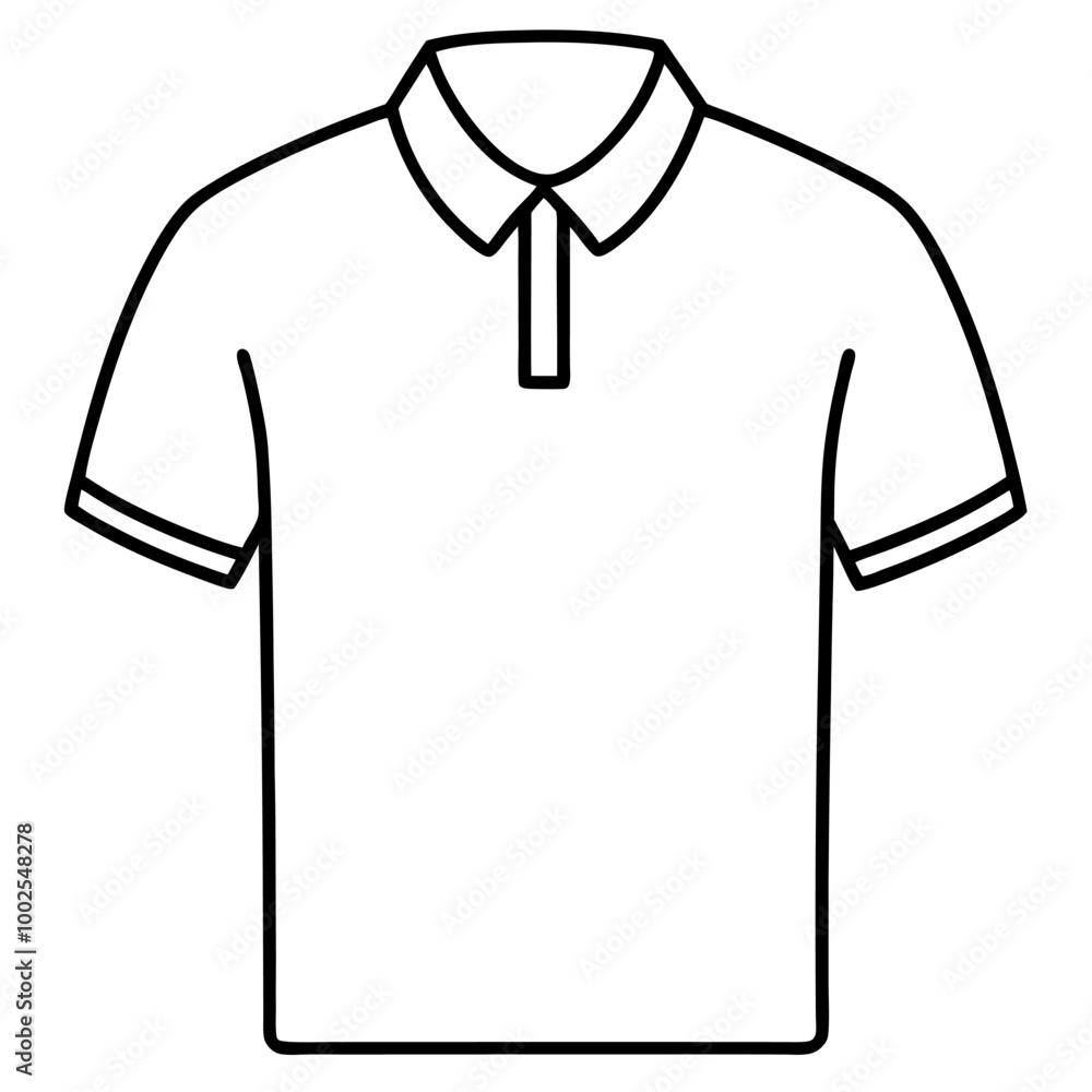 A simple line drawing of a polo shirt, perfect for use in fashion design, branding, and other creative projects. This clean and modern illustration is ideal for creating mockups, branding elements. A simple line drawing of a polo shirt, perfect for use in fashion design, branding, and other creative projects. This clean and modern illustration is ideal for creating mockups, branding elements.