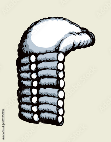 Vintage french wig. Vector drawing