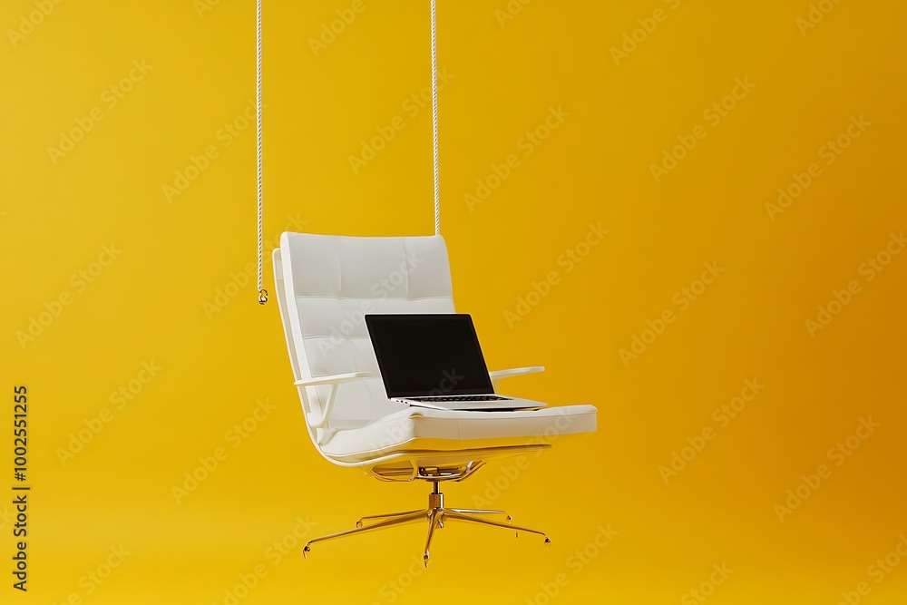 Fototapeta premium Brown leather recliner chair .