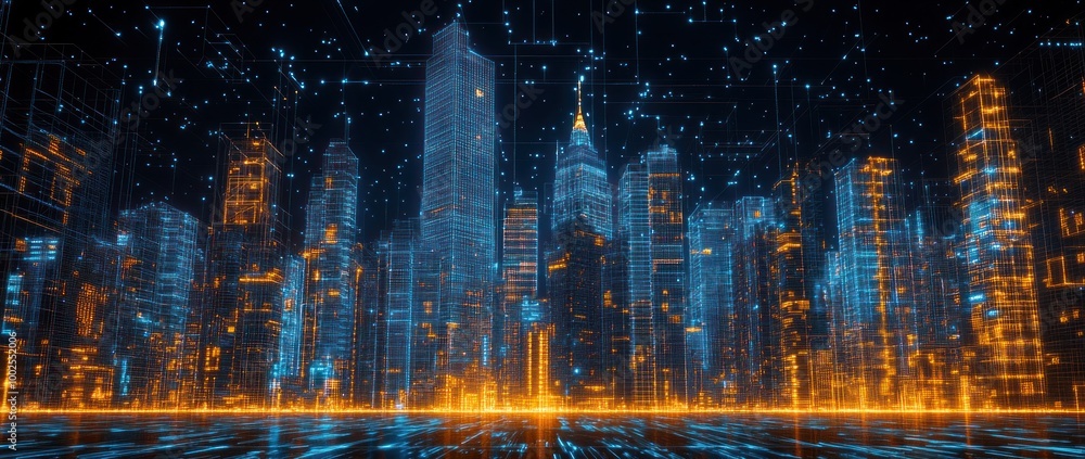 Futuristic Cityscape - A Digital Metropolis Futuristic Cityscape - A Digital Metropolis