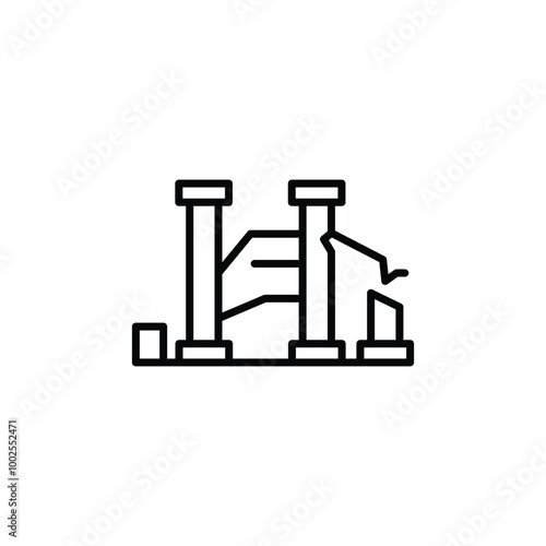 Ancient ruins icon. Simple ancient ruins icon for social media, app, and web design. Vector illustration
