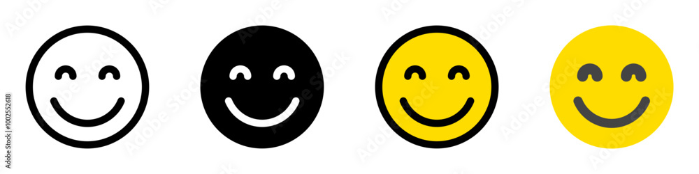 Editable friendly, smiling face vector icon. Part of a big icon set family. Perfect for web and app interfaces, presentations, infographics, etc Editable friendly, smiling face vector icon. Part of a big icon set family. Perfect for web and app interfaces, presentations, infographics, etc