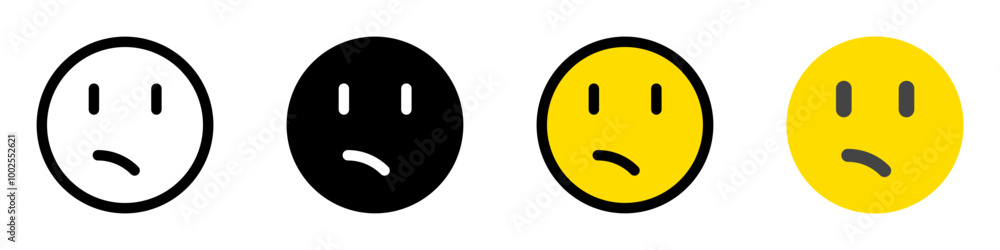 Editable confused, worried, sad, frowned face vector icon. Part of a big icon set family. Perfect for web and app interfaces, presentations, infographics, etc