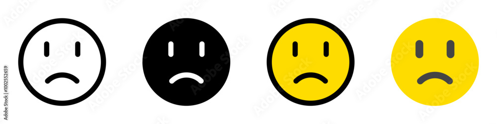 Editable frowning, sad, disappointed face vector icon. Part of a big icon set family. Perfect for web and app interfaces, presentations, infographics, etc Editable frowning, sad, disappointed face vector icon. Part of a big icon set family. Perfect for web and app interfaces, presentations, infographics, etc