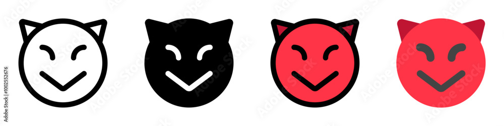 Editable evil devil face vector icon. Part of a big icon set family. Perfect for web and app interfaces, presentations, infographics, etc Editable evil devil face vector icon. Part of a big icon set family. Perfect for web and app interfaces, presentations, infographics, etc