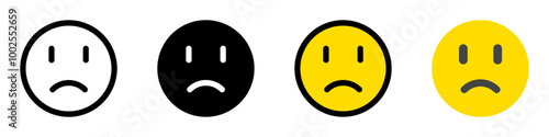 Editable frowning, sad, disappointed face vector icon. Part of a big icon set family. Perfect for web and app interfaces, presentations, infographics, etc