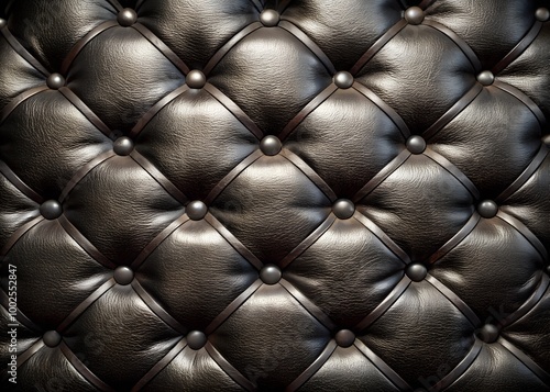 Dark  leather padded leather or vinyl upholstery texture photo