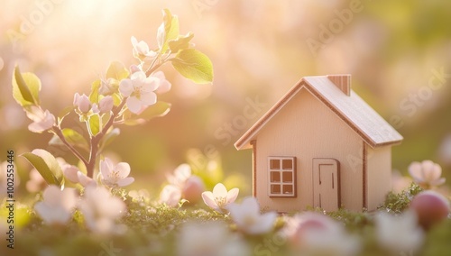 Wallpaper Mural Dream Home Amidst Blooming Spring Torontodigital.ca