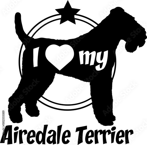 Airedale Terrier dog silhouette, i love my dog, dog, dog breeds, logo, vector, monogram, silhouette, logo design, animal, illustration, mammal, icon, sign, design, black, wild, 