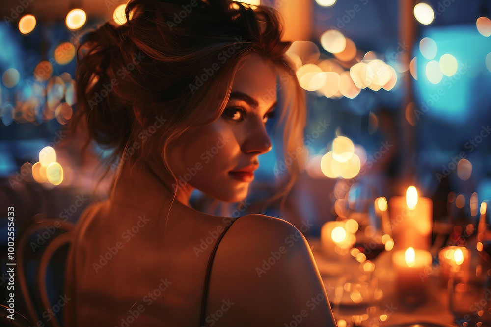 Romantic dinner, anniversary celebration, cozy restaurant cafe date, Generative AI image Romantic dinner, anniversary celebration, cozy restaurant cafe date, Generative AI image