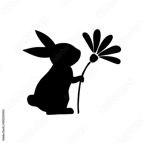 rabbit black silhouette  photo