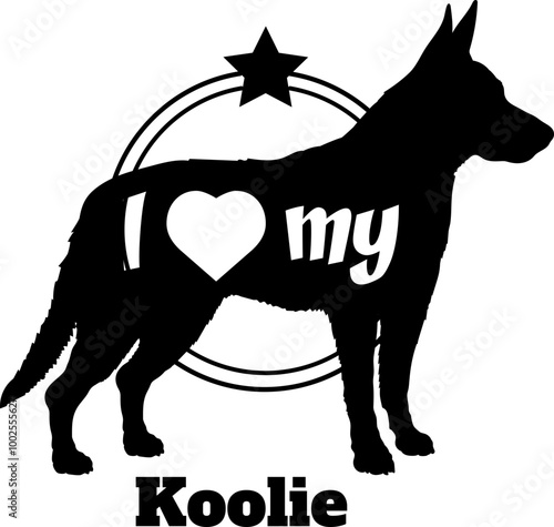 Koolie dog silhouette, i love my dog, dog, dog breeds, logo, vector, monogram, silhouette, logo design, animal, illustration, mammal, icon, sign, design, black, wild photo