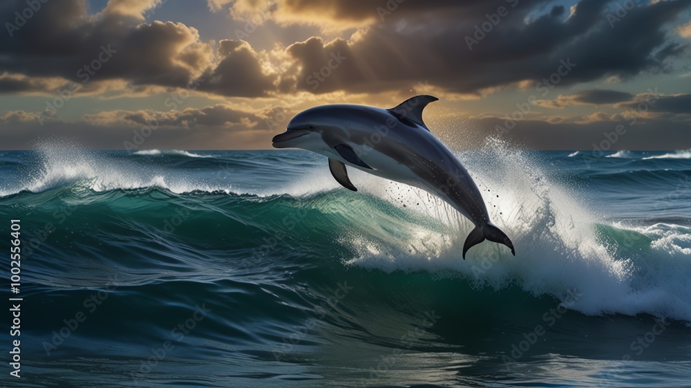 Fototapeta premium dolphin jumping out of water