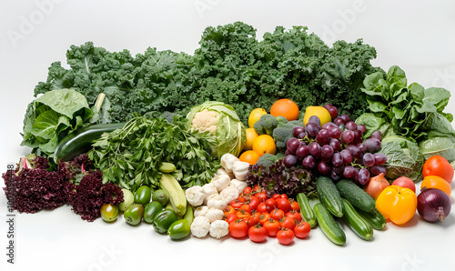 vegetable and fruits photo or illustrator on white background