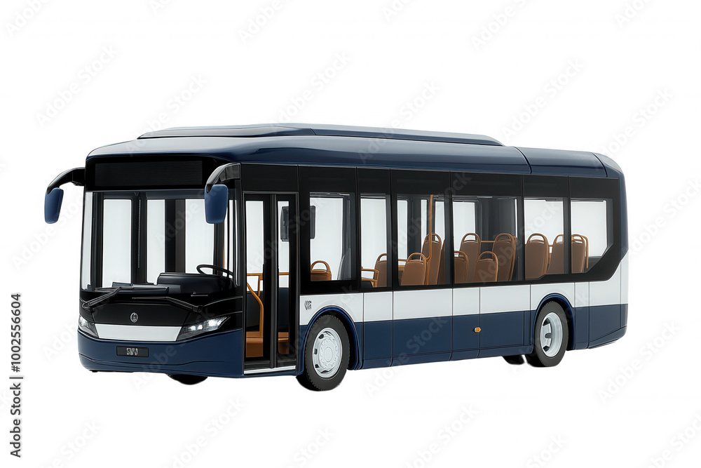 Modern City Bus on Low Floor Design with Large Windows Modern City Bus on Low Floor Design with Large Windows