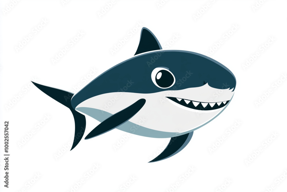 Fototapeta premium A Vector stylized logo of shark, isolated on white background