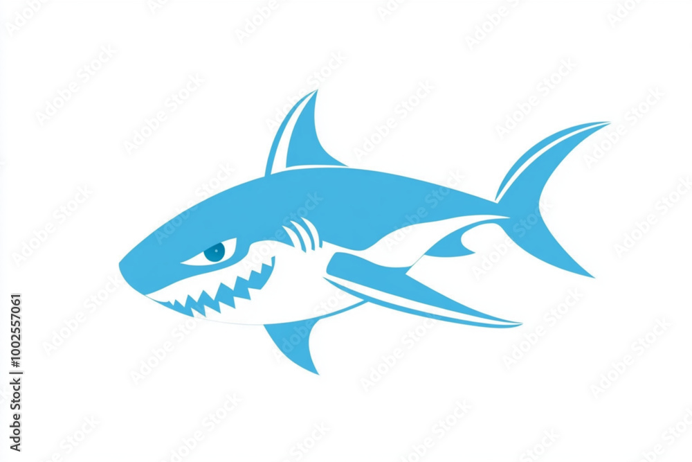 Fototapeta premium A Vector stylized logo of shark, isolated on white background