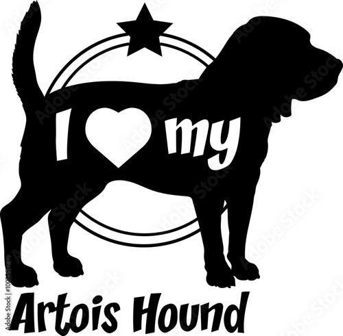 Artois Hound dog silhouette, i love my dog, dog, dog breeds, logo, vector, monogram, silhouette, logo design, animal, illustration, mammal, icon, sign, design, black, wild,  photo