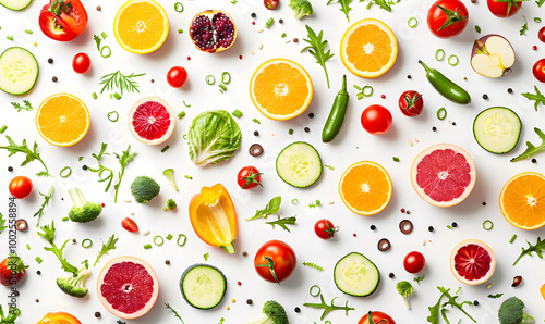 vegetable and fruits photo or illustrator on white background