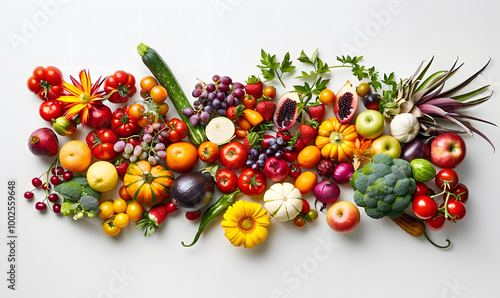 vegetable and fruits photo or illustrator on white background