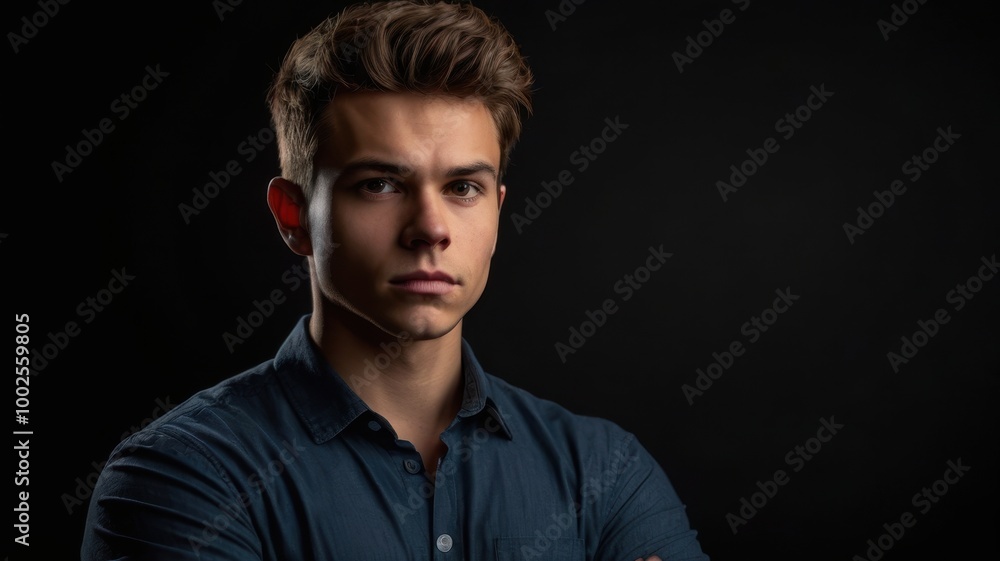 portrait of a man on a black background portrait of a man on a black background