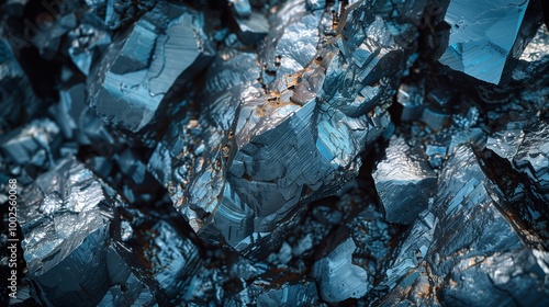 Titanium ores reveal intricate textures and hues, illustrating the minerals natural beauty at a mining location during dawn